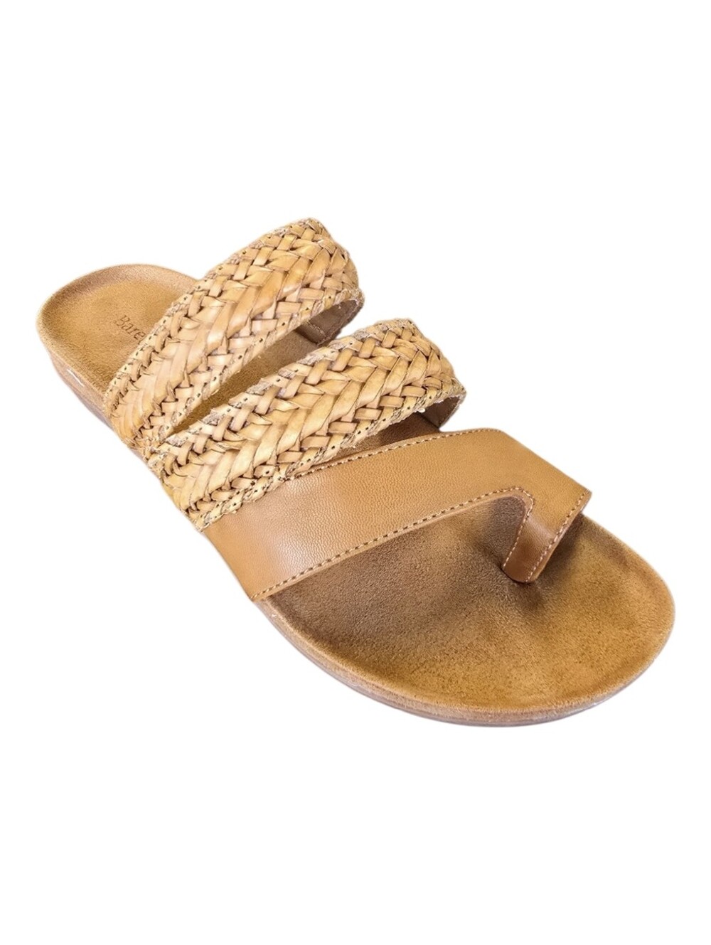Baretraps Jonelle Caramel Braided Toe Loop Slide Sandals